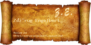 Zárug Engelbert névjegykártya